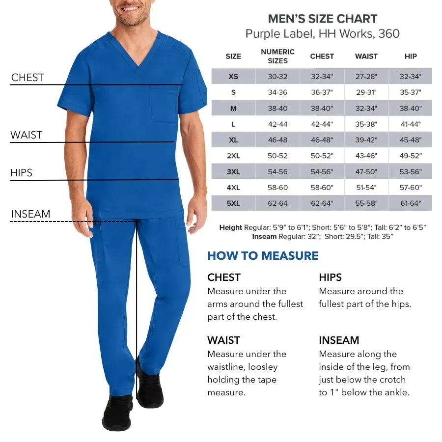 Healing Hands HH Works Mens Ryan Scrub Pants