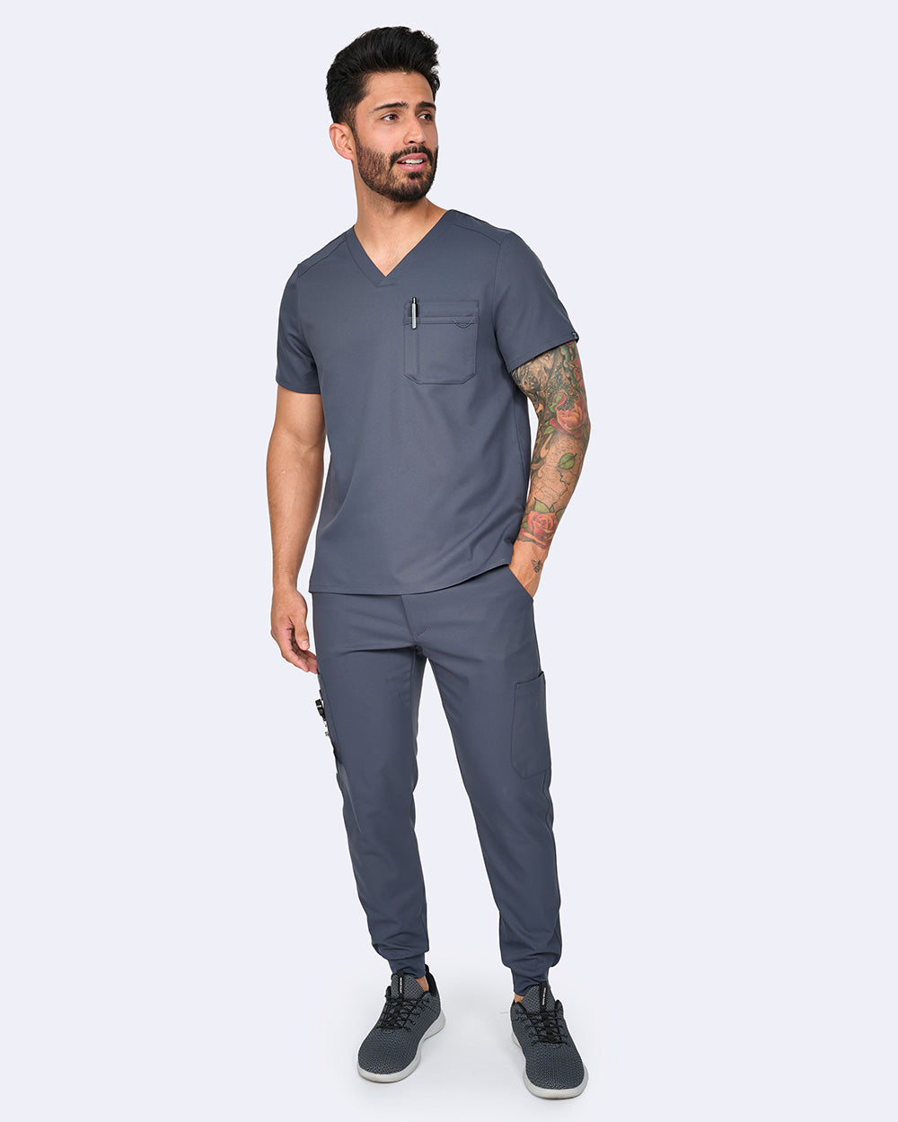 Zavate Studio Mens Trailblazer 1-Pocket Tuck In Scrub Top