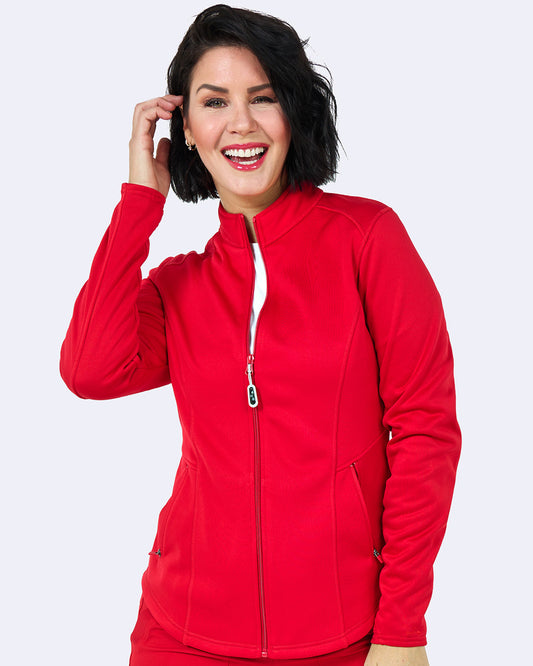 Ava Therese Megan Bonded Fleece Scrub Jacket