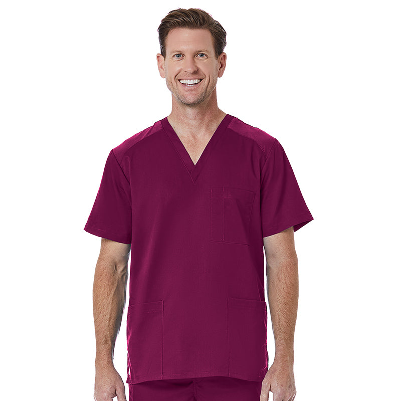 Maevn EON Mens Mesh Panel 3-Pocket V-Neck Scrub Top