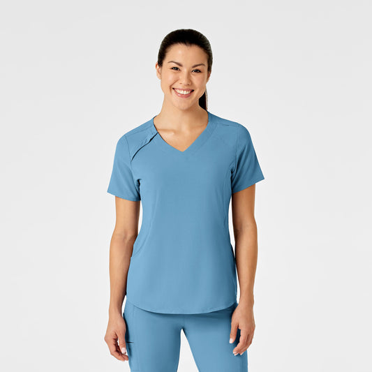 WonderWink Renew Zip Accent Scrub Top