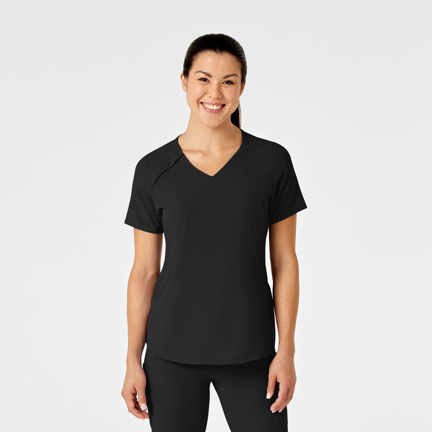 WonderWink Renew Zip Accent Scrub Top