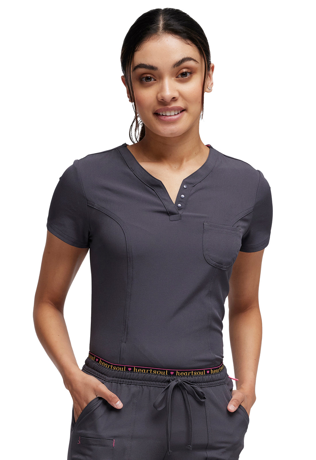 Heartsoul 1-Pocket Tuck In V-Neck Scrub Top