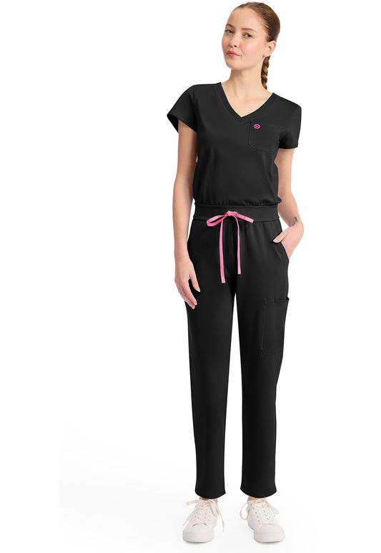Med Couture Amp Knit V-Neck Scrub Jumpsuit