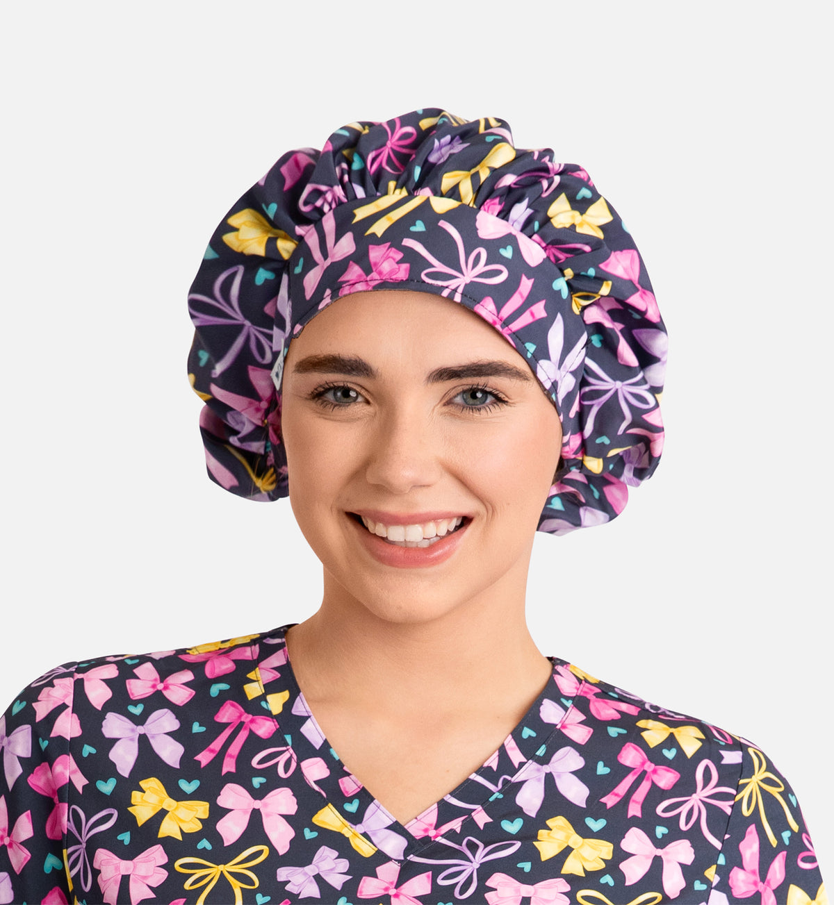 Maevn Unisex Printed Bouffant Scrub Cap