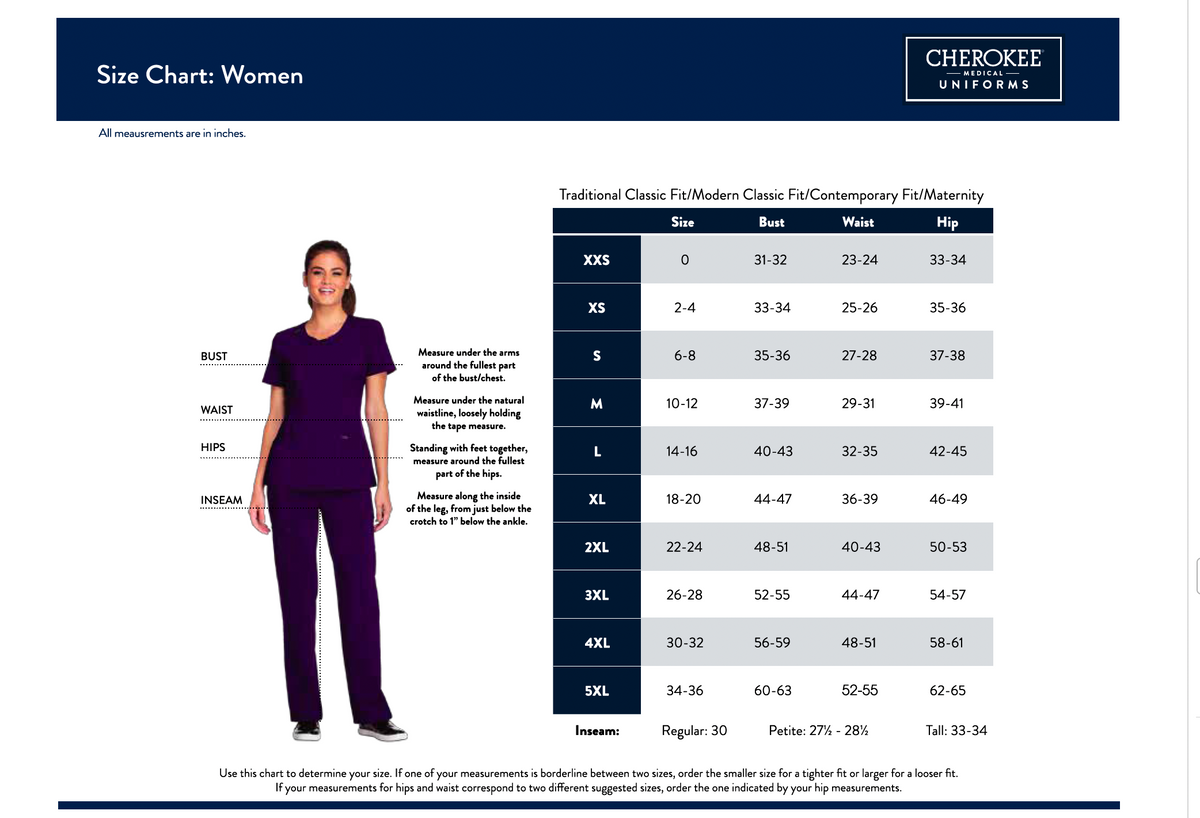 Cherokee Allura V-Neck 1-Pocket Tuck In Scrub Top