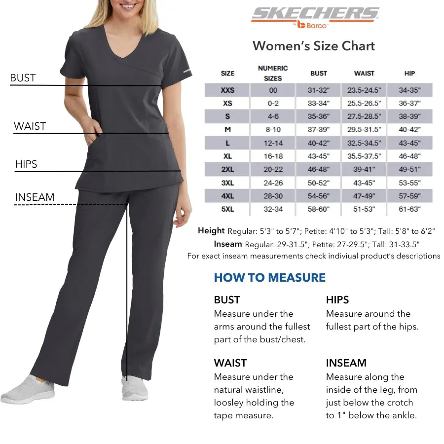 Skechers Reliance Mock Wrap Scrub Top