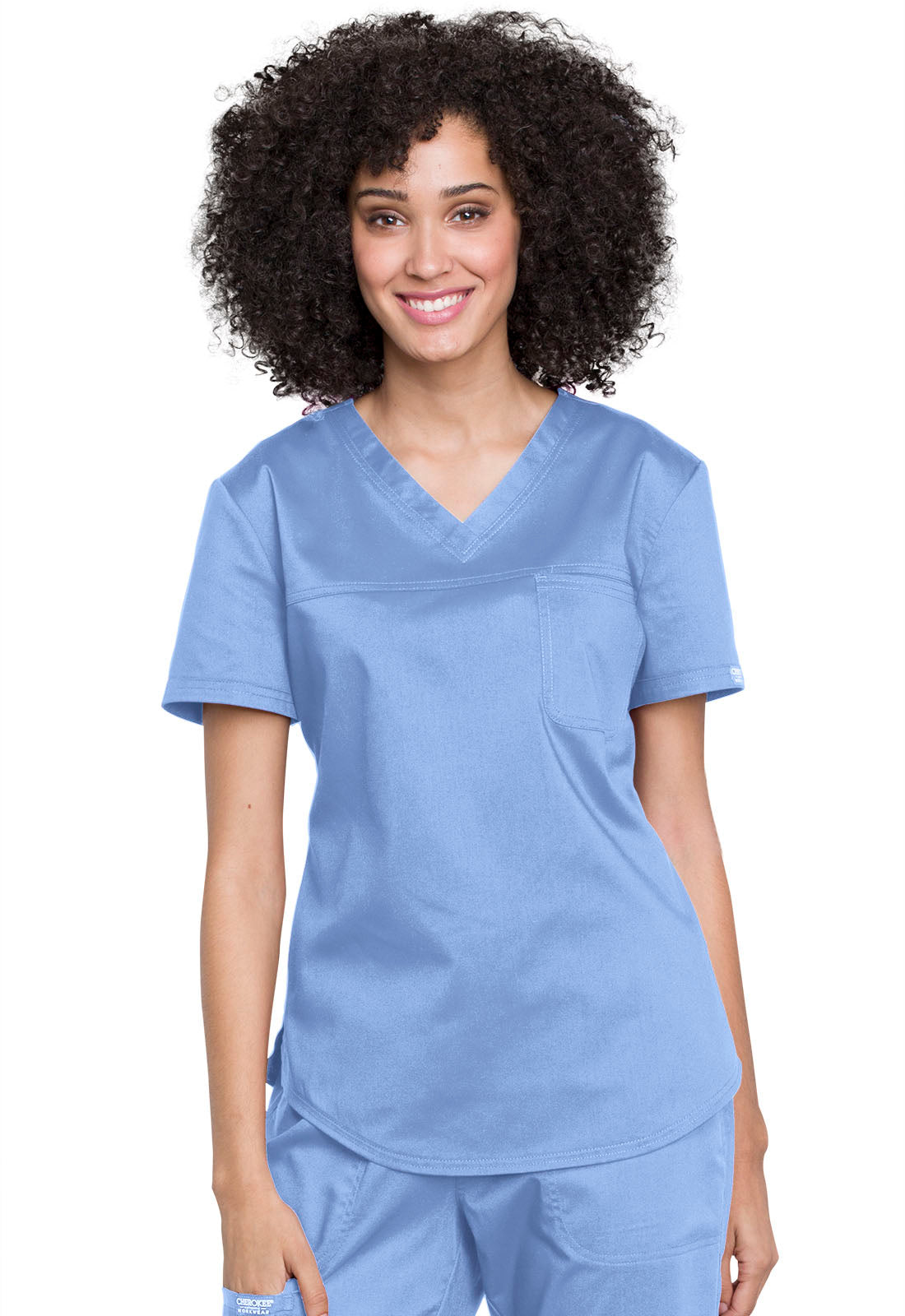 Cherokee Workwear Revolution - Blusa médica con cuello en V y un bolsillo