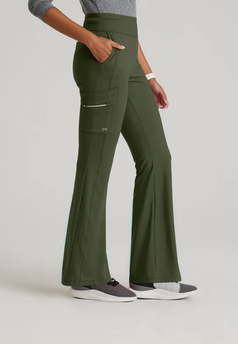 Pantalones médicos de tiro alto y pierna acampanada de punto Sprint de Barco One Performance