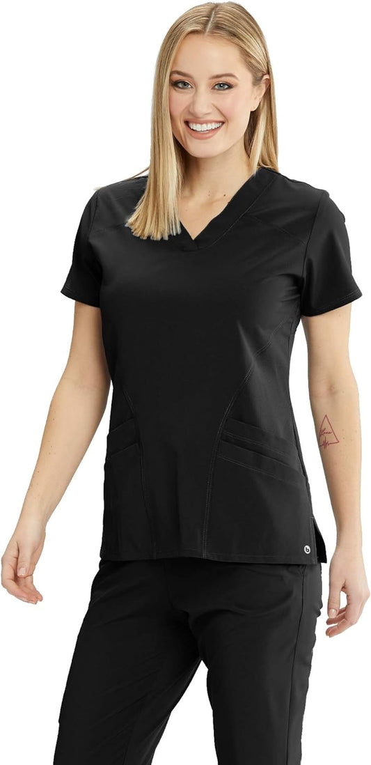 Barco One 5-Pocket V-Neck Yoke & Side Panel Scrub Top