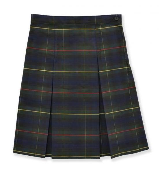 A+ Girls Plaid 2 Kick Pleat Skirt