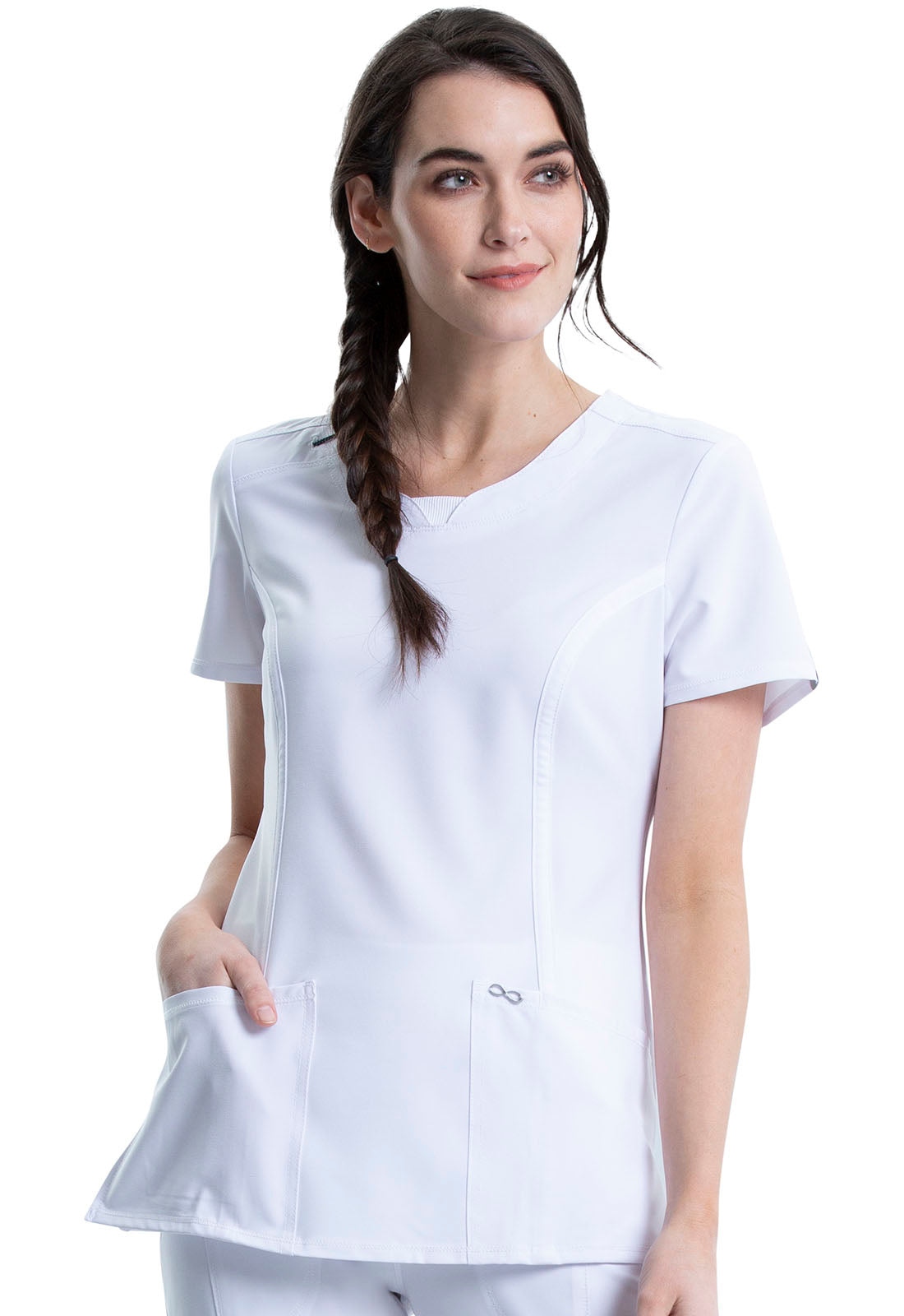 Cherokee Infinity Round Neck Scrub Top