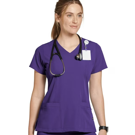 Clearance Jockey Mock Wrap Scrub Top