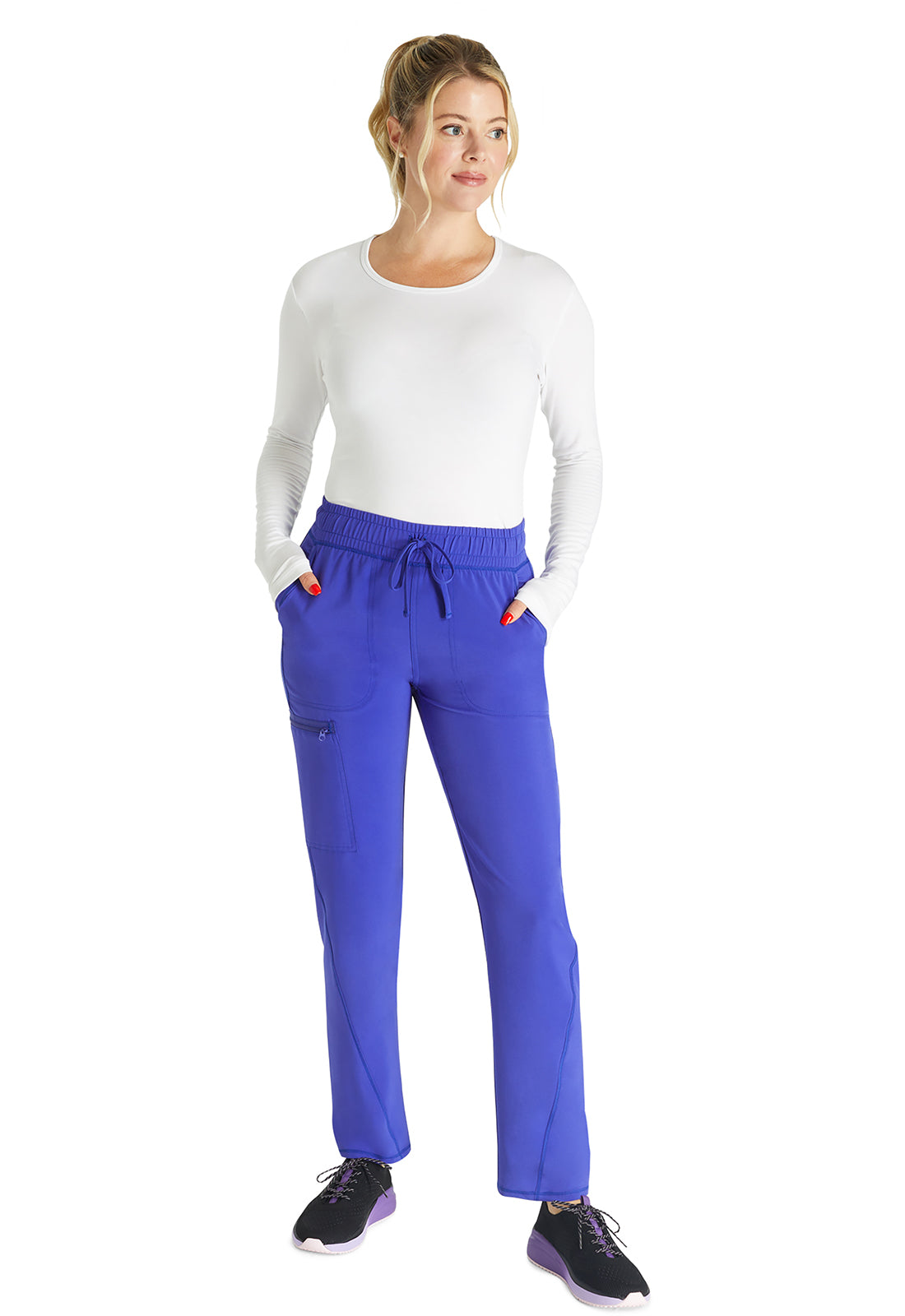 Cherokee Allura Mid Rise Tapered Leg Drawstring Scrub Pants