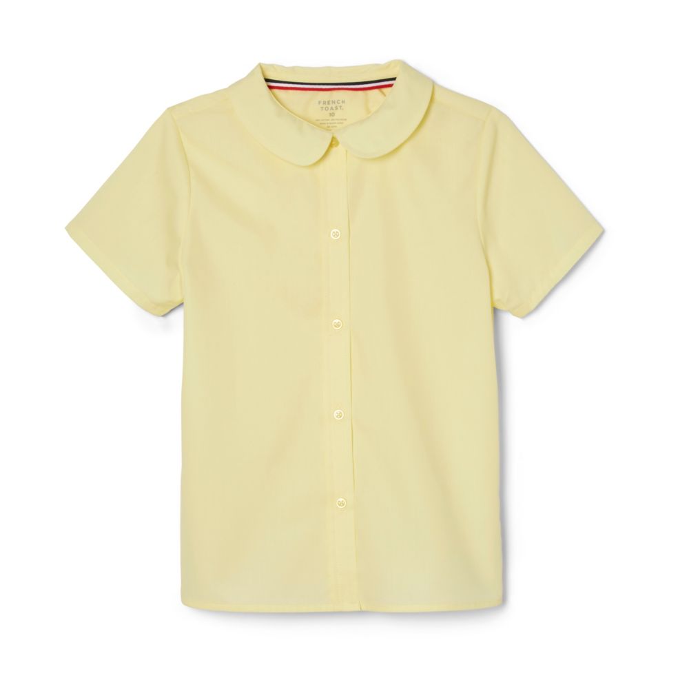 French Toast Girls Plus Short Sleeve Peter Pan Collar Blouse