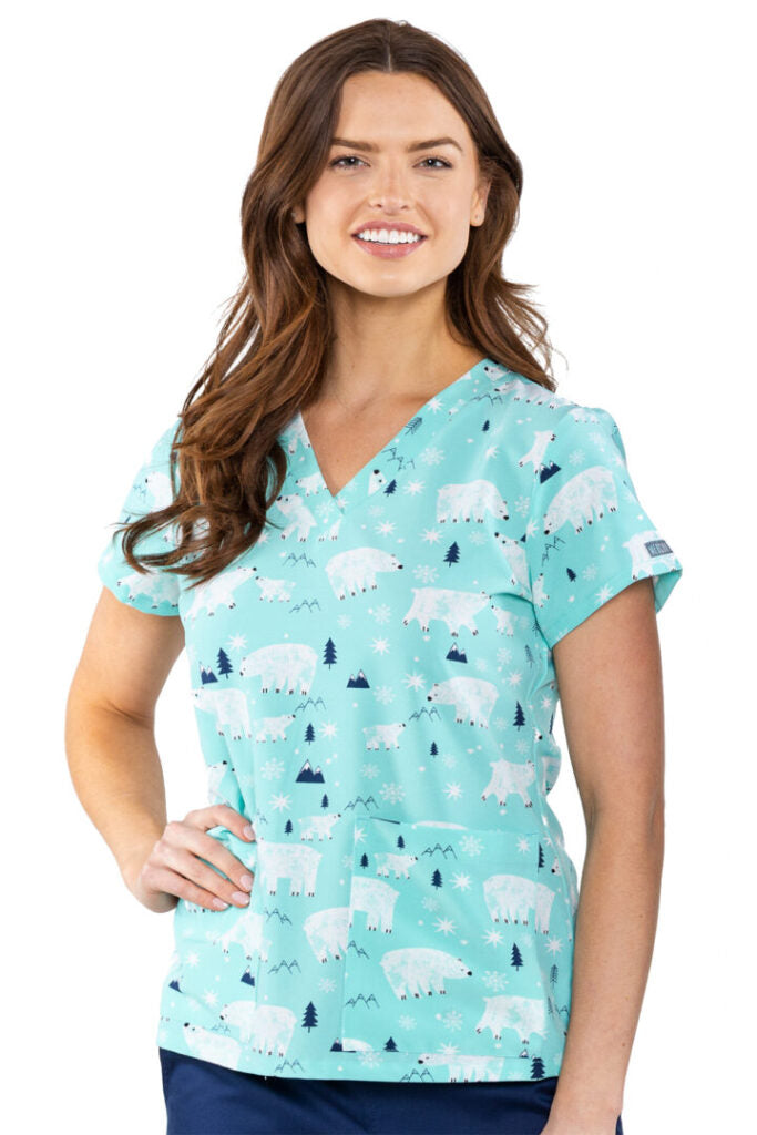 Clearance Med Couture Vicky Polar Flair Christmas Printed Scrub