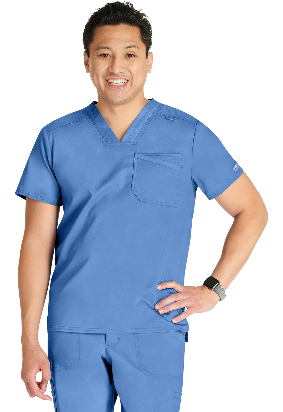 Cherokee Workwear Revolution - Camiseta médica con cuello en V y un bolsillo para hombre