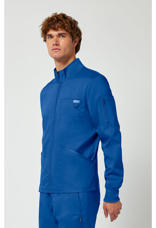 Cherokee Workwear Revolution Mens Zip Front Scrub Jacket with NYC Health + Hospitals | Nursing Logo