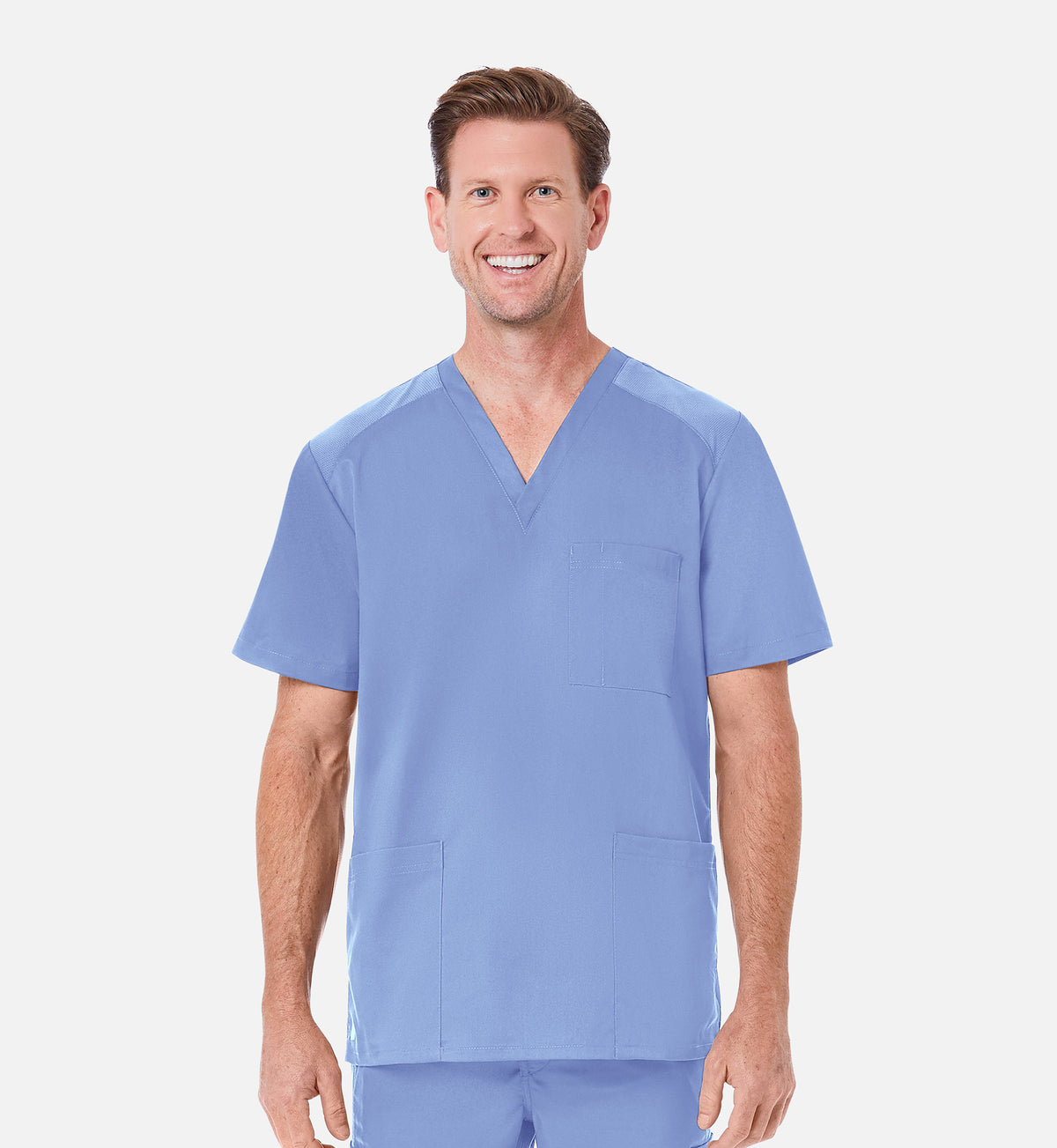 Maevn EON Mens Mesh Panel 3-Pocket V-Neck Scrub Top
