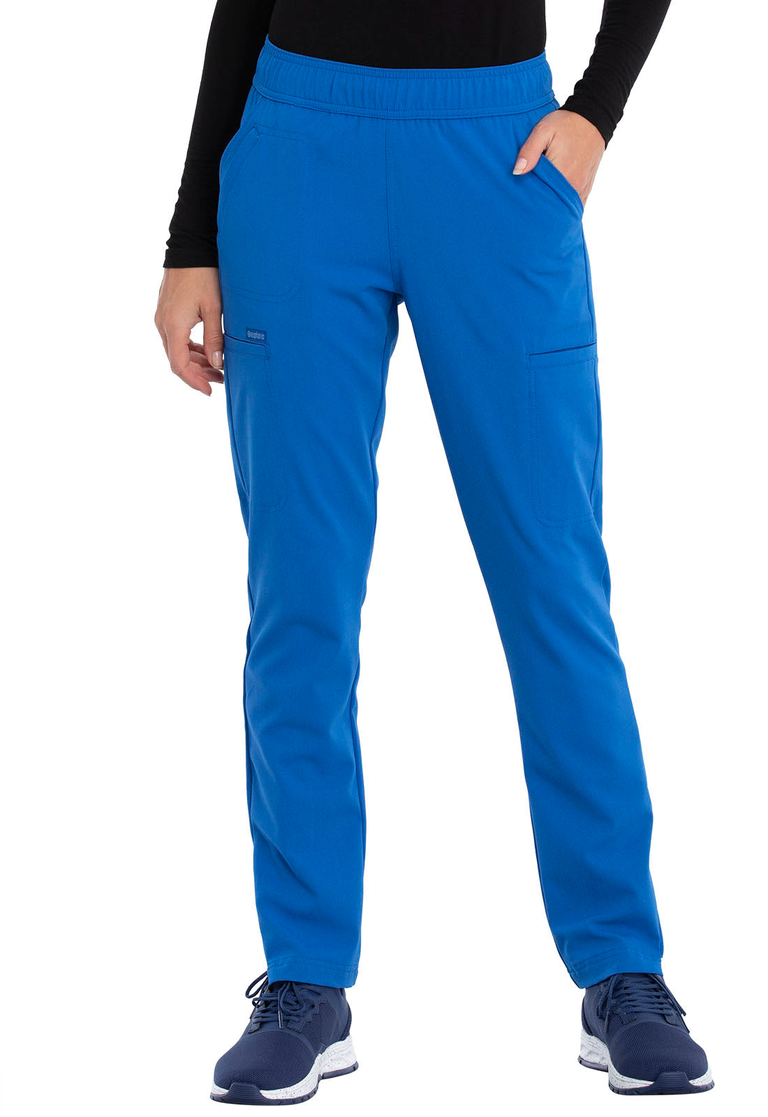 Pantalones médicos de tiro medio con pernera cónica y cordón de ajuste Cherokee Euphoria en oferta
