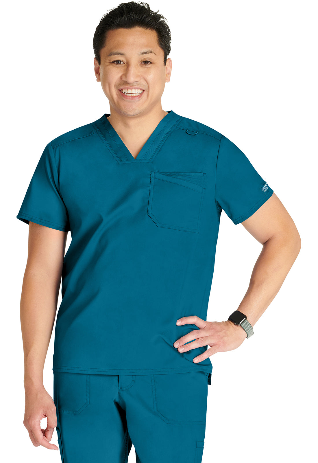 Cherokee Workwear Revolution - Camiseta médica con cuello en V y un bolsillo para hombre