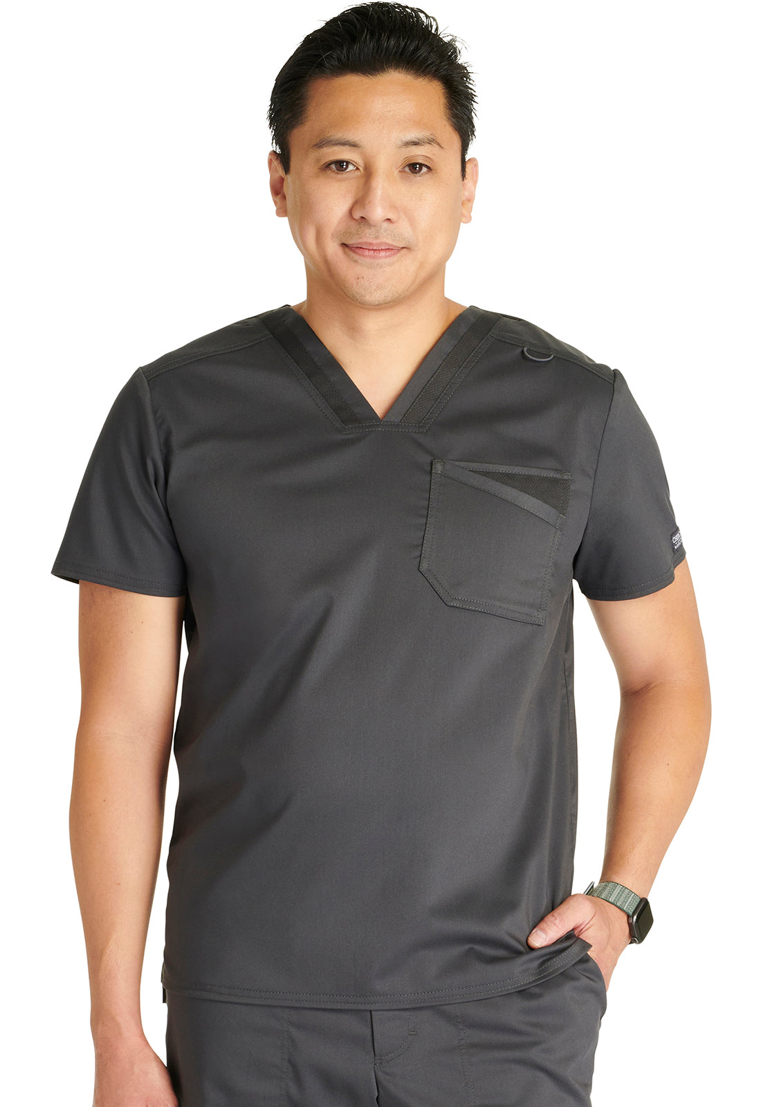 Cherokee Workwear Revolution - Camiseta médica con cuello en V y un bolsillo para hombre