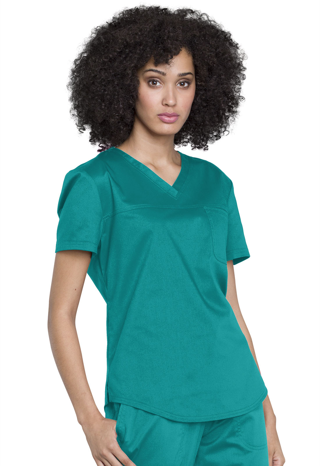 Cherokee Workwear Revolution - Blusa médica con cuello en V y un bolsillo