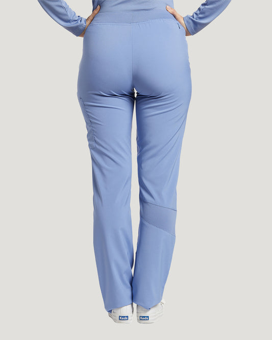 White Cross Fit Stretch Waistband Scrub Pants