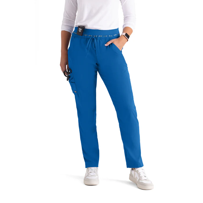 Grey's Anatomy Spandex Stretch Serena 7-Pocket Mid-Rise Tapered Leg Scrub Pants