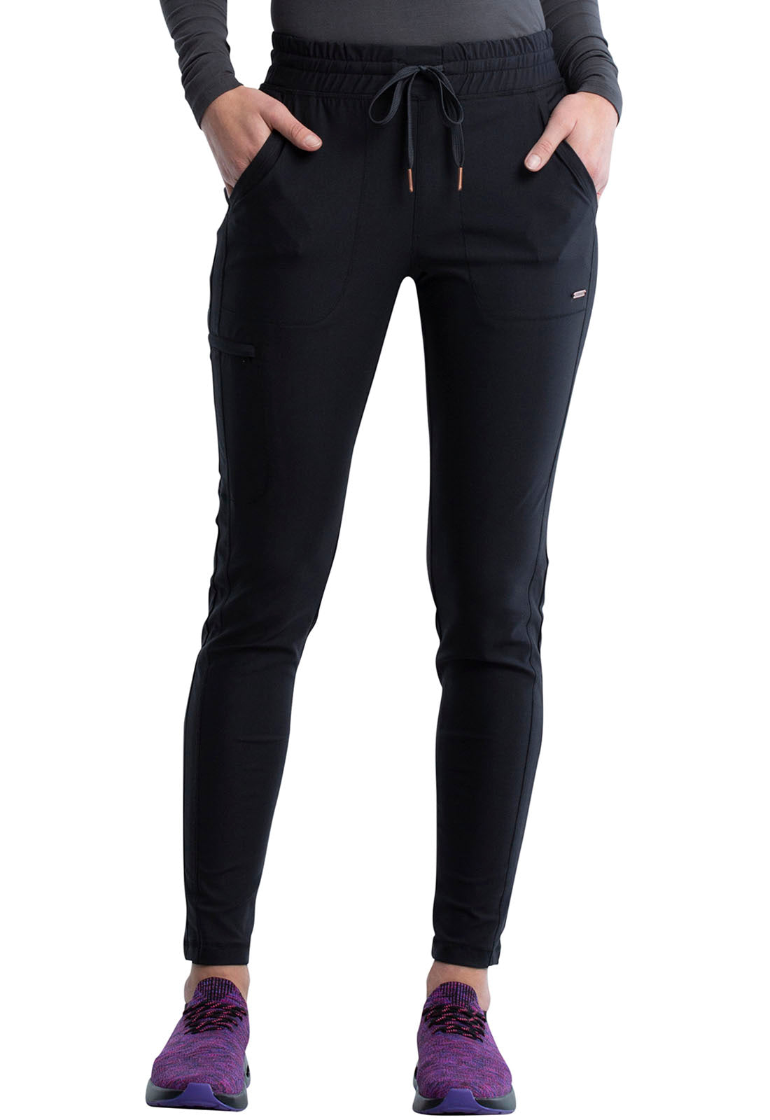 Pantalones médicos de tiro medio con pernera cónica y cordón Cherokee Form