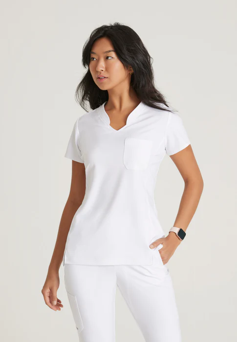 Grey's Anatomy Evolve Stretch Sway 1-Pocket Banded V-Neck Tuck-In Scrub Top