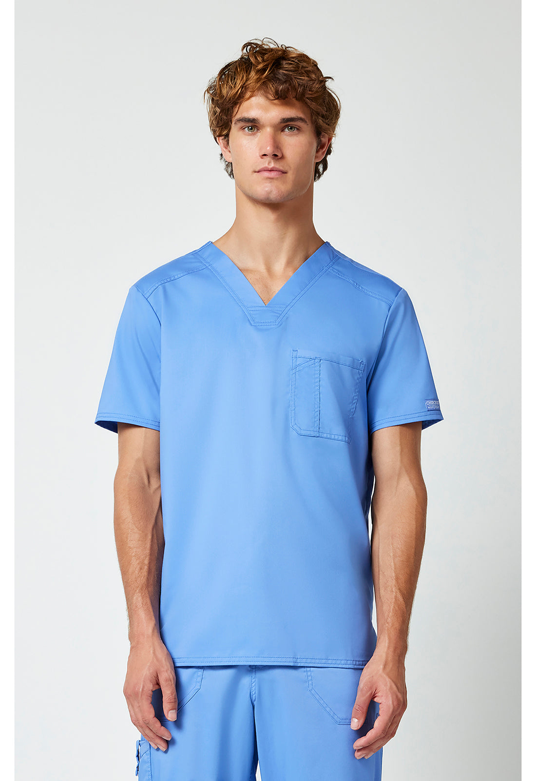 Haut de gommage pour homme Cherokee Workwear Revolution, col en V, à rentrer, 1 poche