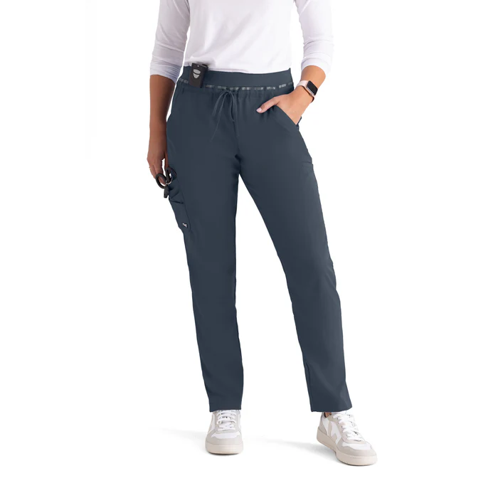 Grey's Anatomy Spandex Stretch Serena 7-Pocket Mid-Rise Tapered Leg Scrub Pants
