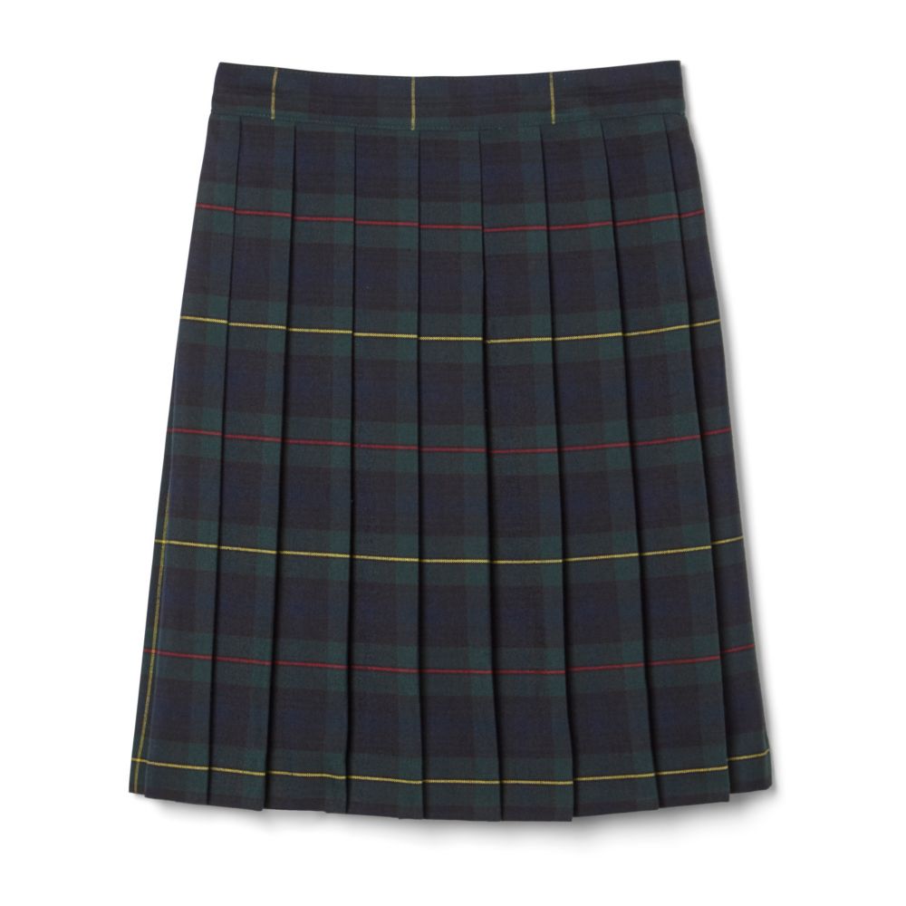 French Toast Girls Plaid Adjustable Waist Mid Length Pleated Skirt
