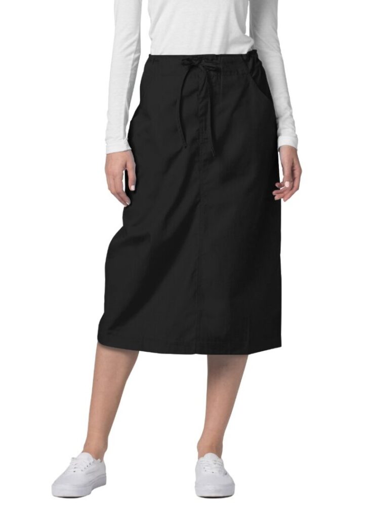 Adar Universal Mid-Calf Length Drawstring Scrub Skirt