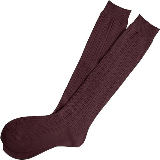 French Toast Girls Nylon Cable Knit Knee High Socks - 3 Pairs