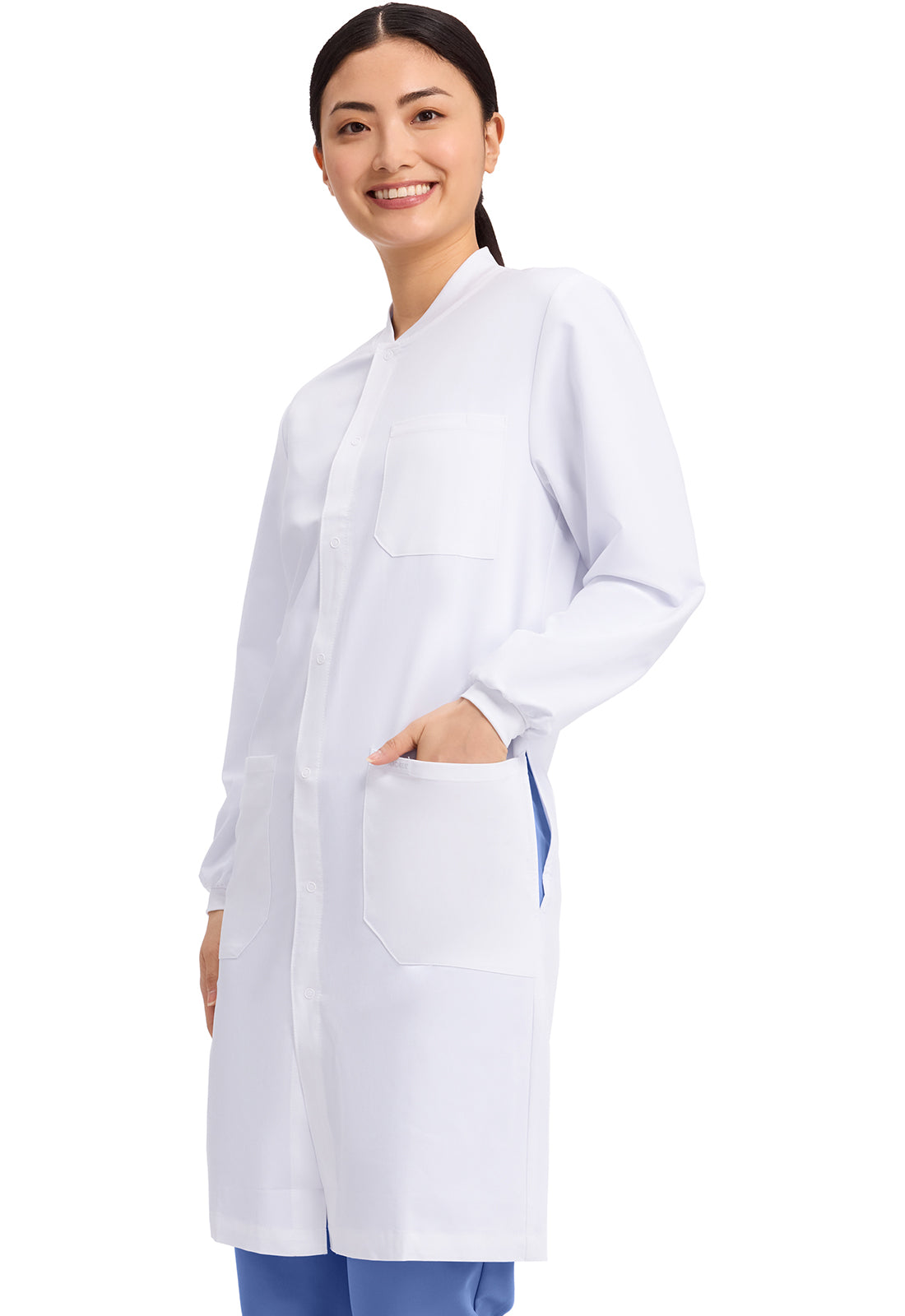 Project Lab by Cherokee Unisex 40" Snap Front Lab Coat