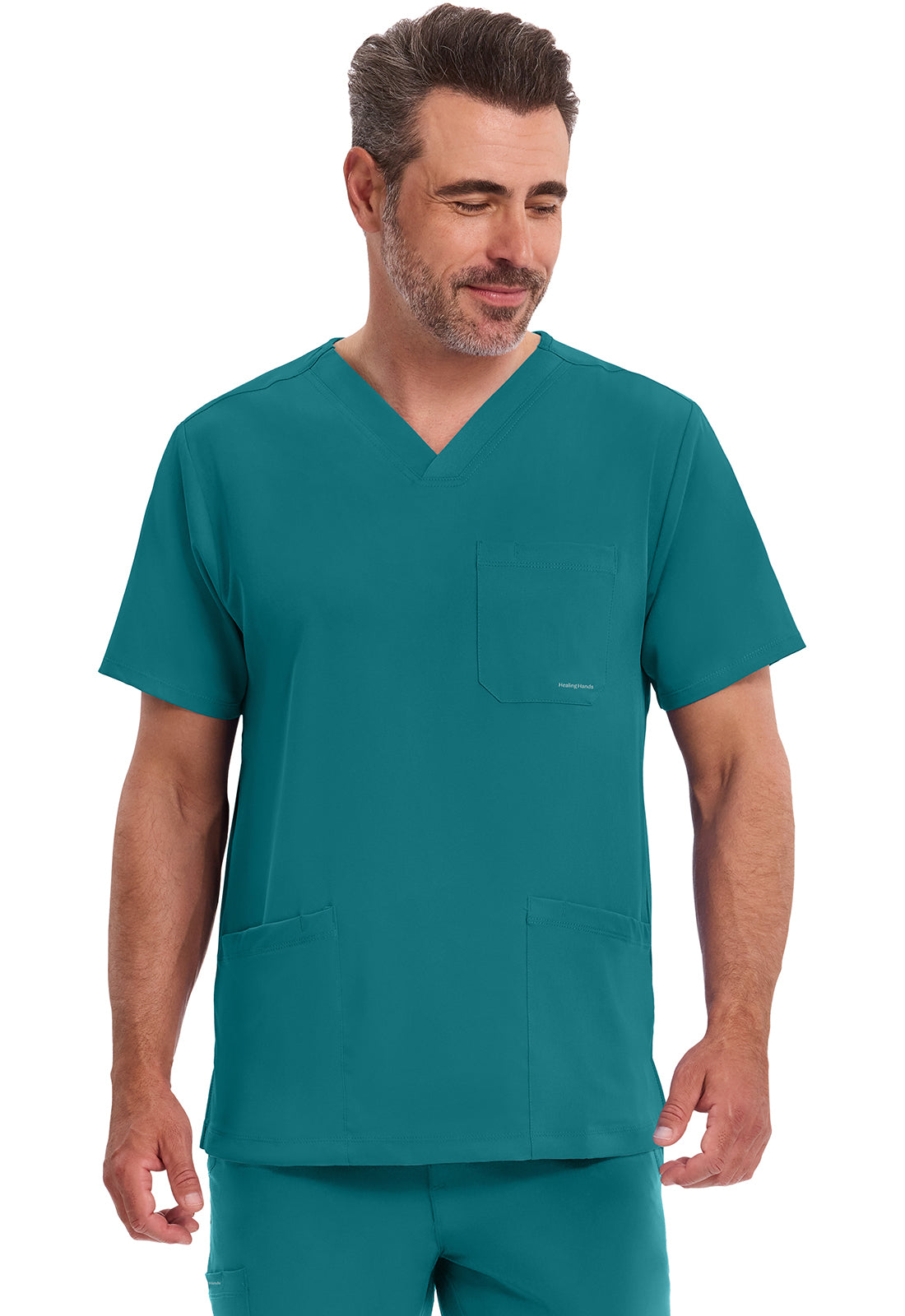 Blusa médica Mathew con cuello en V para hombre de Healing Hands HH Works
