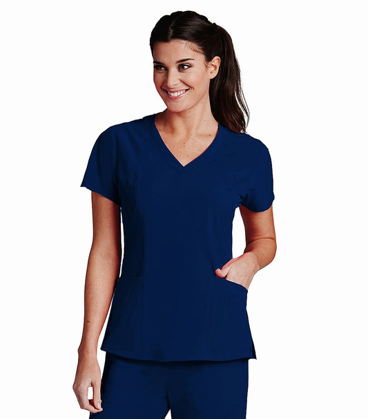 Barco One Perforated V-Neck Princess Scrub Top