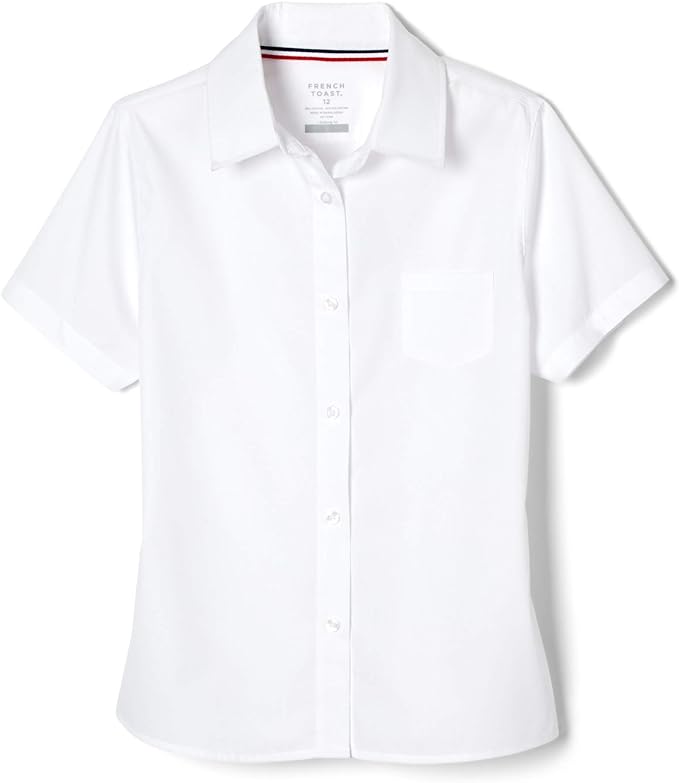 French Toast Girls Short Sleeve Pointed Collar Blouse