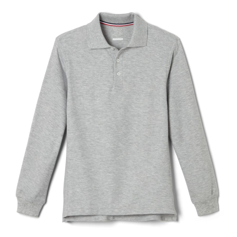 French Toast Boys Husky Long Sleeve Pique Polo with Lenox Academy Logo