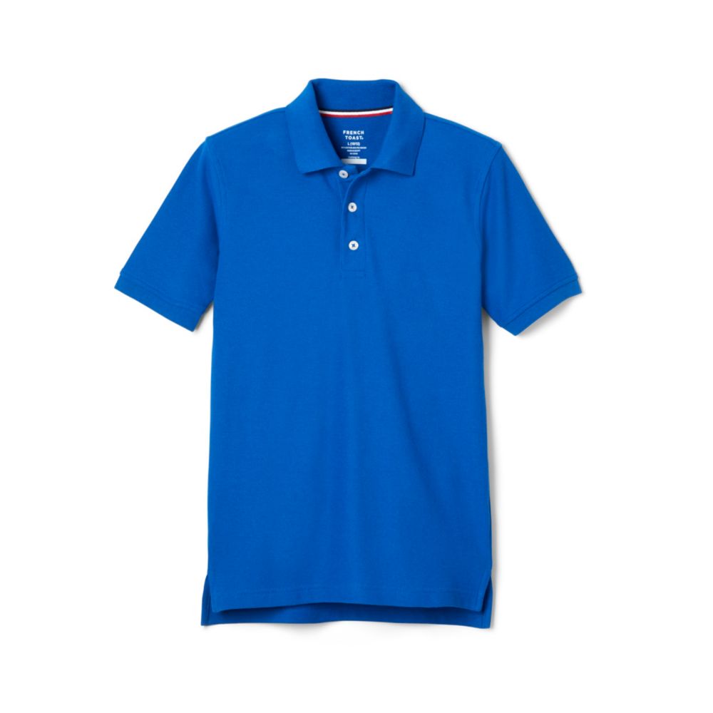 French Toast Boys Husky Short Sleeve Pique Polo with Science and Medicine Logo