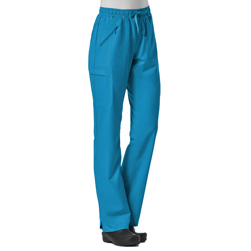 Maevn EON Petite Full Elastic Zipper Pocket Cargo Scrub Pants