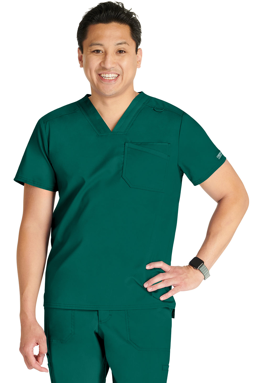 Cherokee Workwear Revolution - Camiseta médica con cuello en V y un bolsillo para hombre