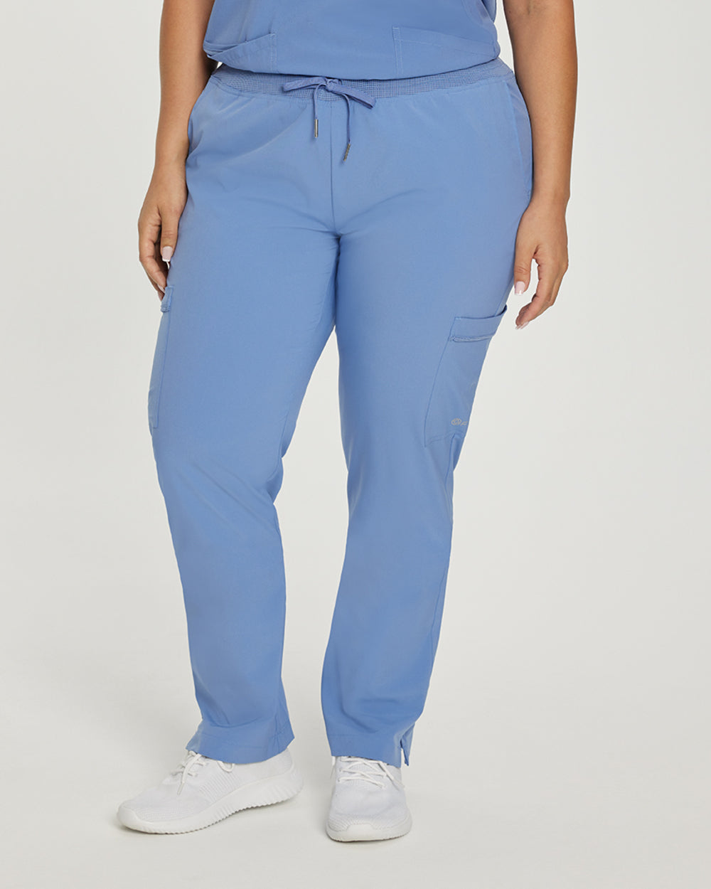 White Cross Fit Comfortable Cargo Scrub Pants