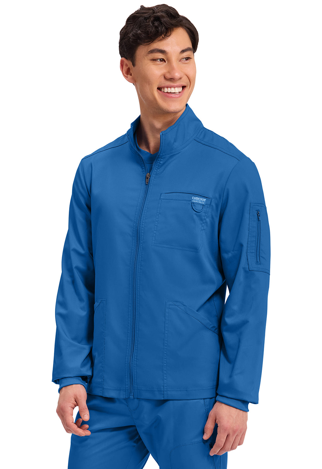 Cherokee Workwear Revolution Mens Zip Front Scrub Jacket