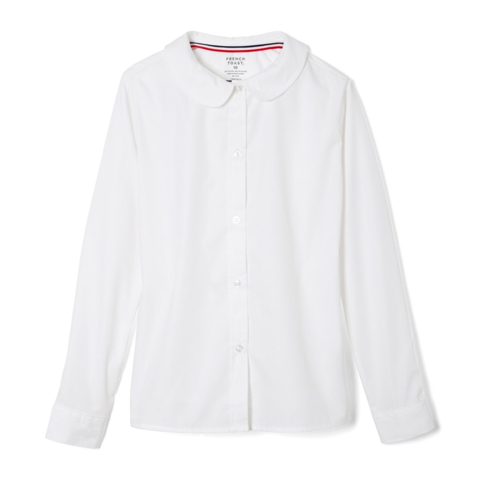 Blusa de cuello Peter Pan de manga larga para niñas French Toast