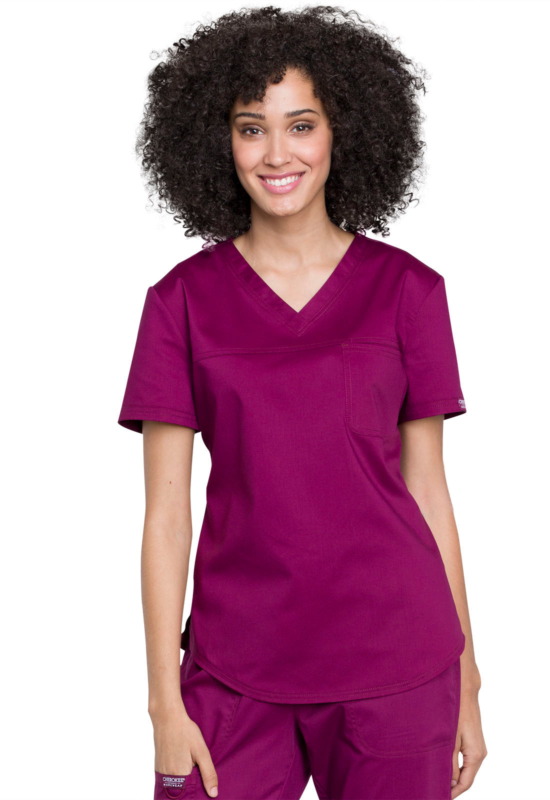 Cherokee Workwear Revolution - Blusa médica con cuello en V y un bolsillo