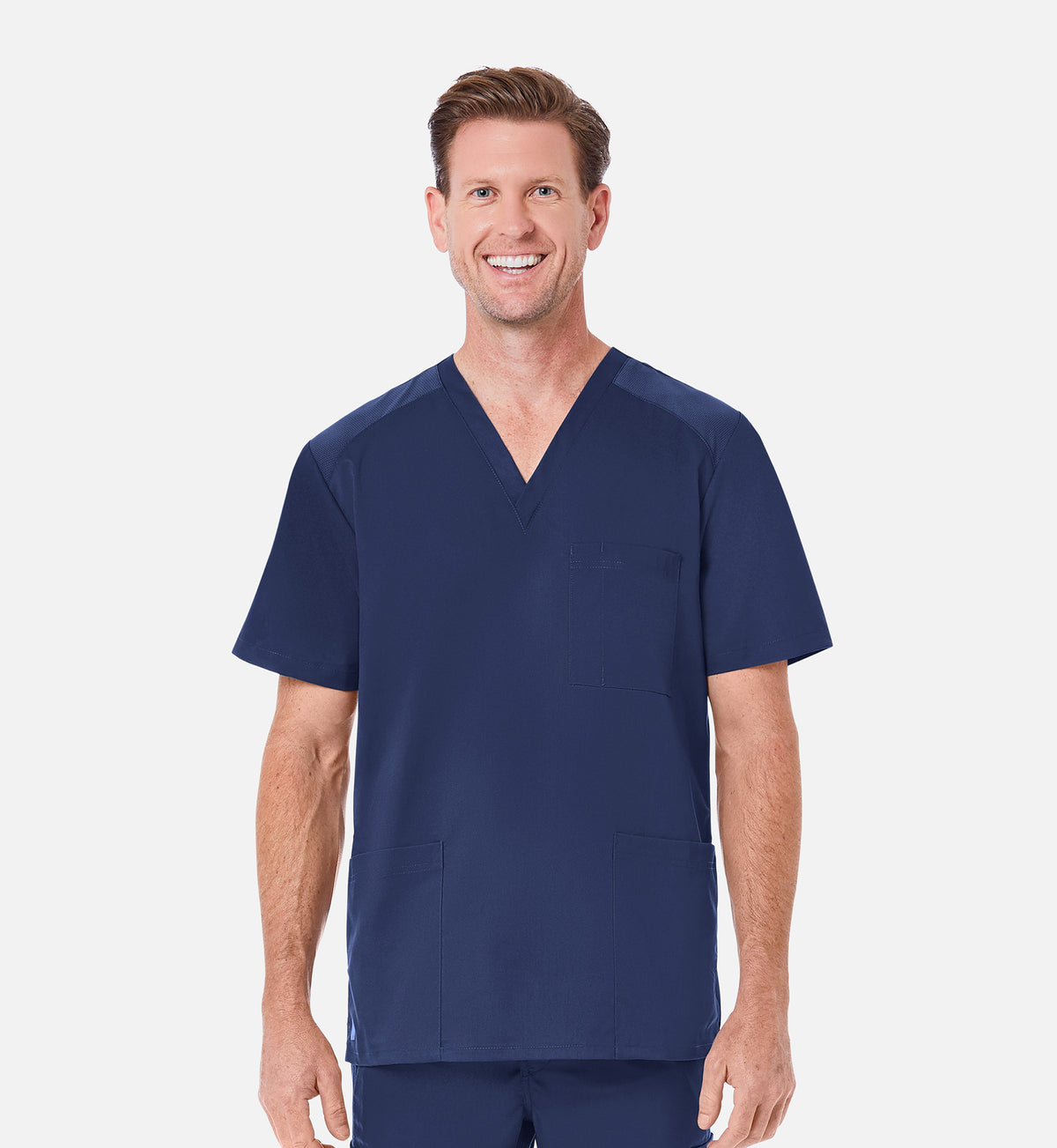 Maevn EON Mens Mesh Panel 3-Pocket V-Neck Scrub Top