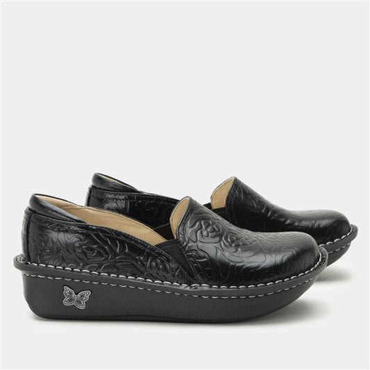 Clearance Alegria Black Embossed Debra Shoes